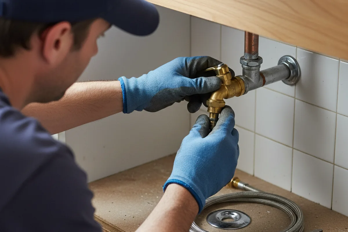 Shutoff valve and fitting work during Emergency Plumbing in Mc Connells